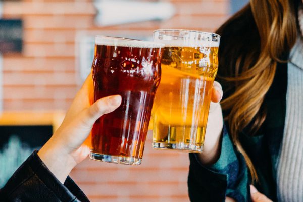 Women drinking draft beers